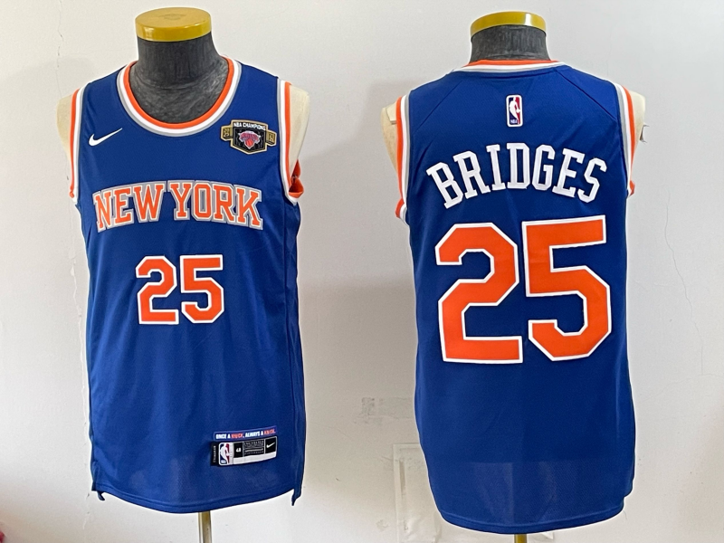 Men New York Knicks #25 Bridges blue 2026 Nike NBA jersey 072209->new york knicks->NBA Jersey